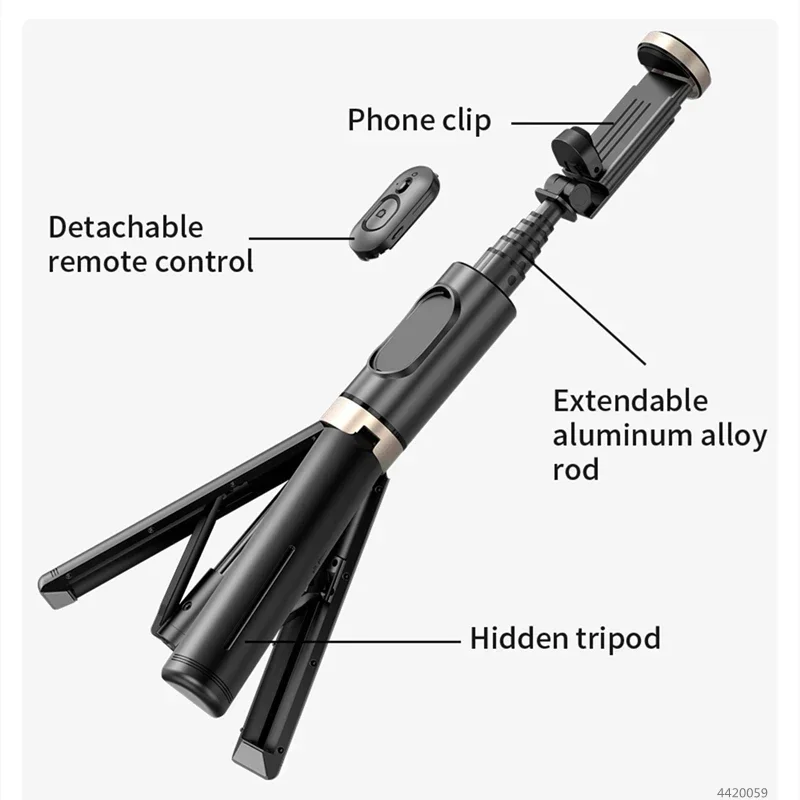 Photography With Iphone 15 - Treppiede Selfie Stick Pieghevole Bluetooth Wireless