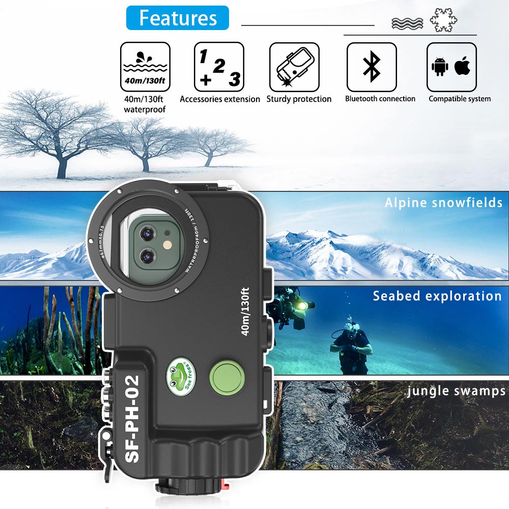 Lens Case Pouch - Seafrogs Per iPhone 15/15Pro/15ProMax Custodia per